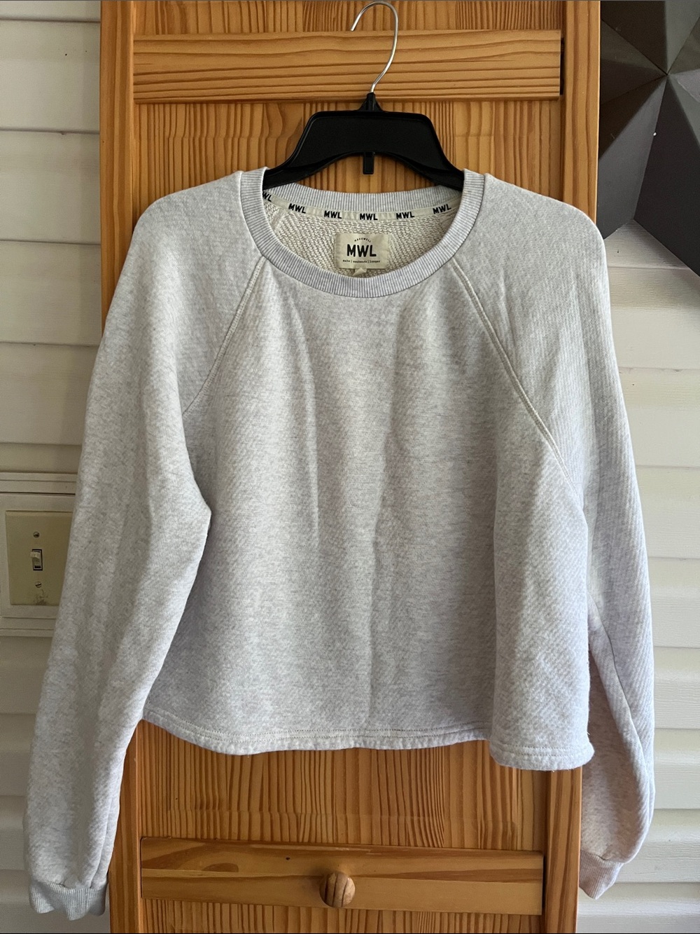 Madewell Heather Gray cropped Sweatshirt 100% Cotton